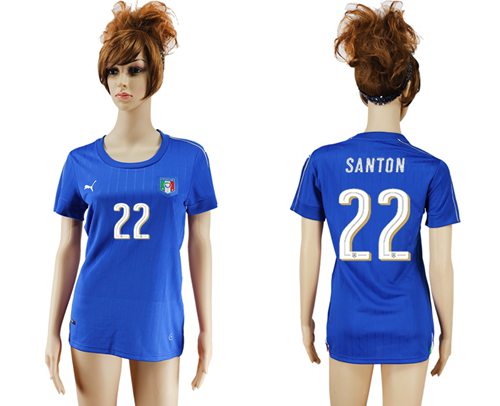 Women's Italy #22 Santon Home Soccer Country Jersey - Click Image to Close